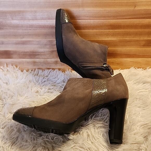 GEOX RESPIRA ANNYA SHORT BOOTIES TAUPE WOMENS 39.5 - Picture 7 of 16